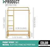 Klass Home Collection Heavy Duty Clothes Rail 120KG Gold Steel Rack view 4