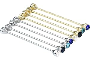 YYBONNIE 8PCS Men's Crystal Collar Bar Necktie Clasp Lapel Stick Brooch Shirt Collar Stay Cravat Tie Pin Stud Bar Clips Silver Gold Black Rose