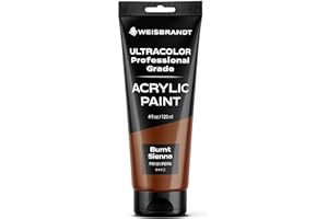 WEISBRANDT Artist Quality Acrylic Paint in Assorted Colors, 4 oz, Rich Pigment, Non Fading and Non Toxic, for Artists & Hobby Painters, Burnt Sienna