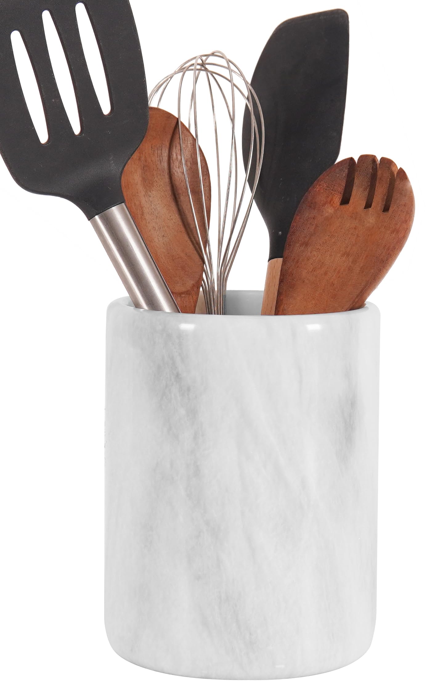 Radicaln Marble Utensil Holder 6.5'' Inches White Utensil Holder for Kitchen Utensils Set Spoon Holder & Crock Kitchen Tools for Cooking Countertop Spatula Set