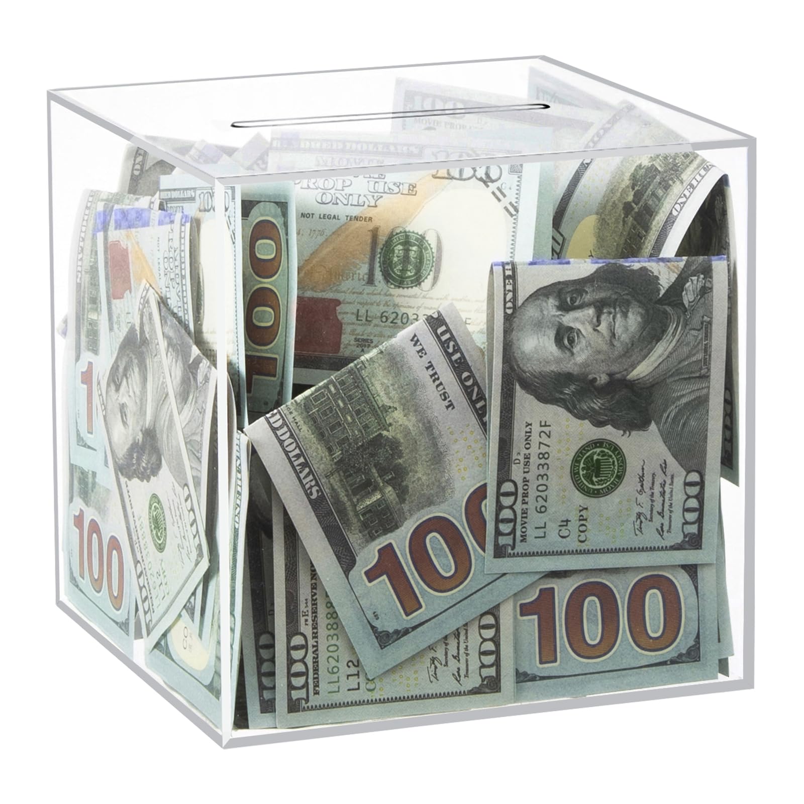 Photo 1 of Clear Piggy Bank for Adults/Kids, Acrylic Unopenable Money Box for Cash Coin Saving, Must Break to Open, Money Saving Jar for Adults Boys Girls, Size 4.72''