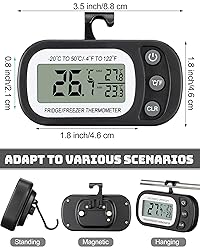 Frienda 12 Pack Black Digital Fridge Thermometer