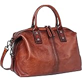 Iswee Genuine Leather Satchel Tote Bag Top Handle Handbag Designer Shoulder Bag Large Capacity Cross Body Bag
