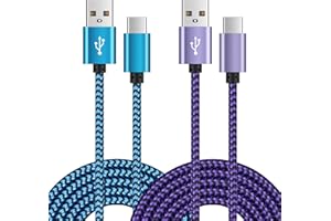 FIVEBOX 2Pack 6ft Fast USB Type C Cable Phone Charger Charging Cord for Samsung Galaxy S24, Z Fold 6 5 4 3 2 Flip 3, S23 S22 S21 Ultra S21+ S20 FE 5G S10 S10e S9 S8 Plus Note 20 10 9 8 A53 A52 A42 A32 A71 A51