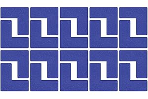 Beiyier 100 Pack 5s Location Marking Corner, 2x2x0.8 Inch L Shaped Graphical Floor Marker for Office Desk Table Top, Warehouse Floor (Blue)