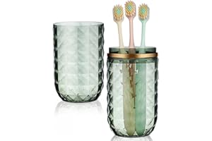 Didiseaon Travel Toothbrush Case with Cover, Portable Toothbrush Holder Cup Storage Container for Bathroom Trip School