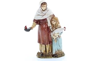 Moranduzzo Pregnant Woman for Nativity Scene of 4 Inch Scale 1:20 - Unbreakable Nativity Figures - Arabic Style, Hand-Finished Painting, Official Product, Made in Italy, Sculptor M. Landi