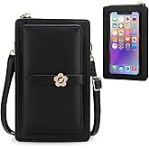 DOB SECHS Leather Small Phone Wallet Purse Cross Body for Women with Mini Coin Bag Pouch Travel Side Purses
