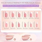 EONFAVE False Nails 240 Pcs Coffin Nude French Tip Full Cover Kit view 6