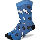 Good Luck Sock Men's Bowling Socks, Blue, Adult, Shoe Size 7-12