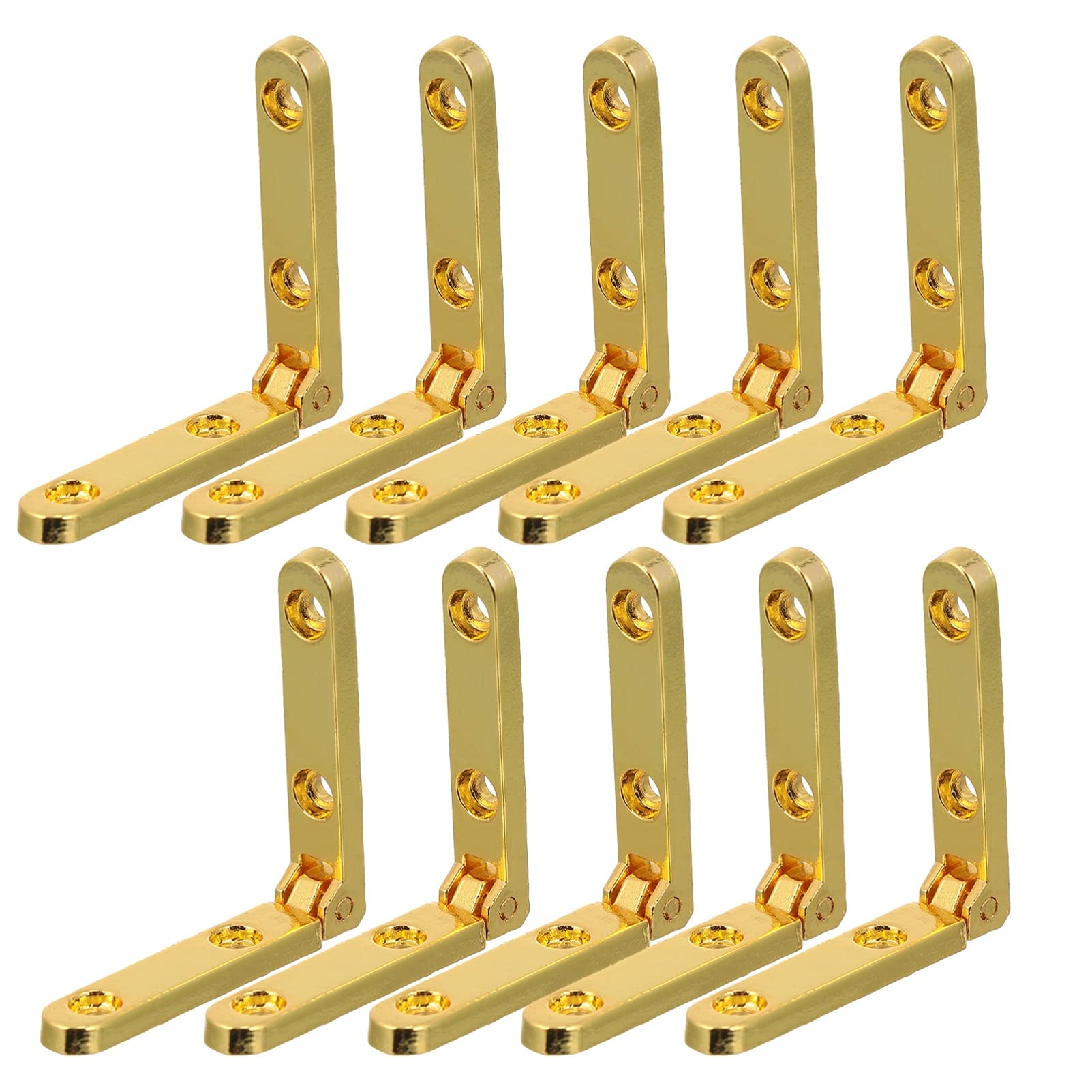 Yardwe Zinc Alloy Hinges 1.18X1.18X0.20 Inch 10-Pack 90 Degree Box Hinges for Jewelry Boxes Wooden Chest Case Cabinet Hardware