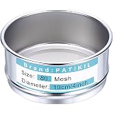 PATIKIL Lab Sieve 80 Mesh(0.2mm) 3.9"(10cm) Diameter Sifting Screen | 304 Stainless Steel,Wire Cloth Fine Mesh Sieve,for Industrial Laboratory Home Soil Sifter Dry Sift Screens Hash