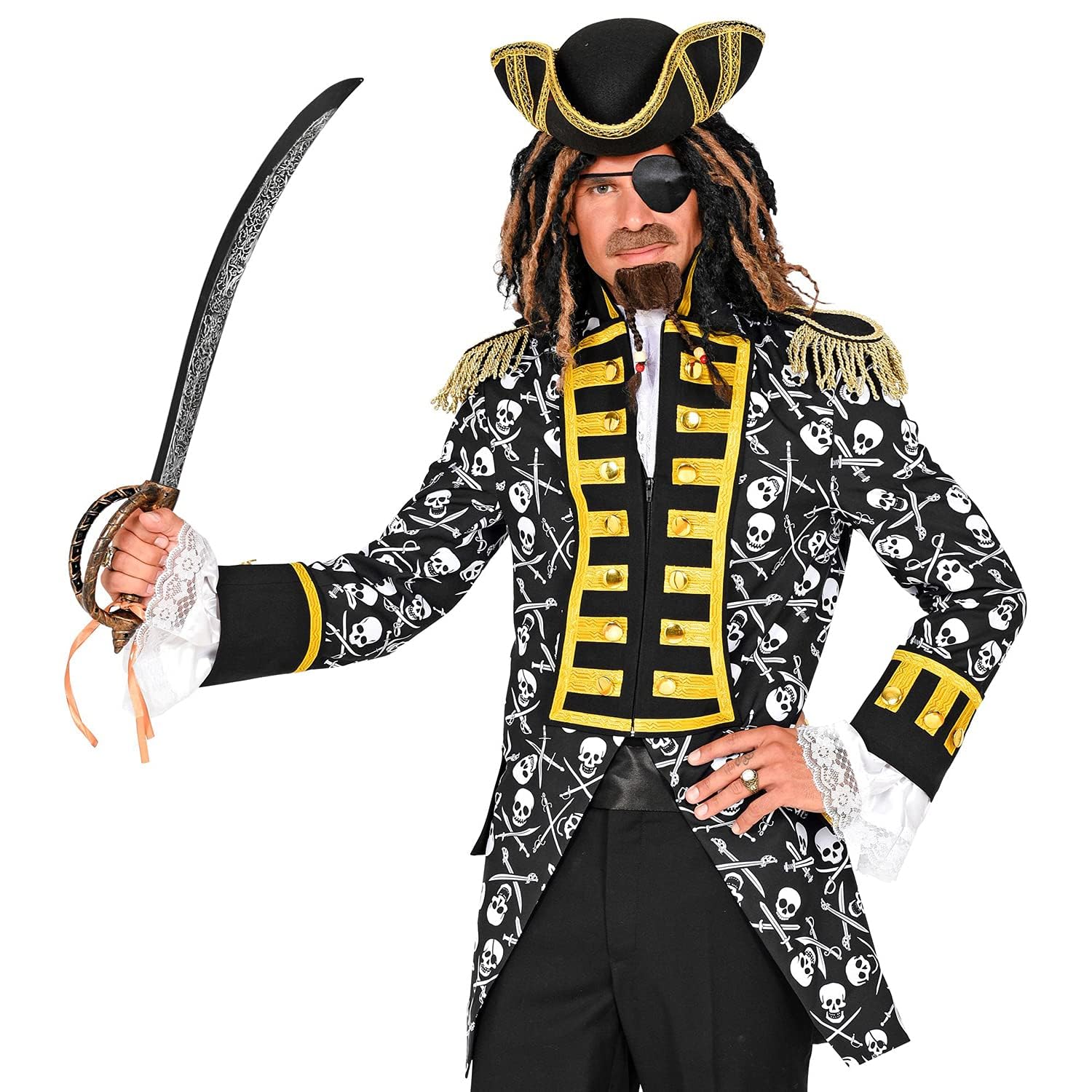 Widmann 49924 Pirate Parade Coat for Men-XL, Multicoloured