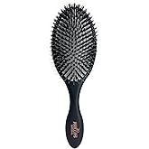 Phillips Brush Imperial Black Oval Cushion Boar Hair Bristles Reinforced by Nylon, Anti-Static Anti-Frizz