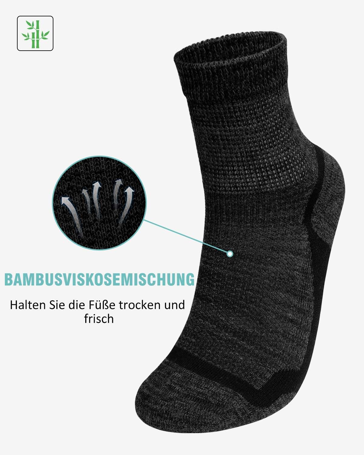 ZFSOCK Diabetiker Socken Herren Damen: Diabetikersocken ohne Gummibund und Naht Bambus Atmungsaktive Extra Weite Gesundheitssocken für Geschwollene Füße Schwangere Senioren 43-46 Schwarz 5 Paar 4