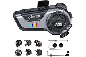 KHPTOP Motorcycle Helmet Speaker Helmet Bluetooth Headset, CVC&DSP Dual Noise Reduction,High Sound Quality, Ultra-thin, 1000mAh Battery, IPX6 Waterproof Motorcycle Accessories 【compatible with all helmets】