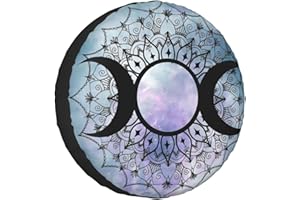 Triple Moon Witch Goddess Wicca All-Weather Polyester Tire Cover for SUV Truck Spare Wheel Protection 16 inch