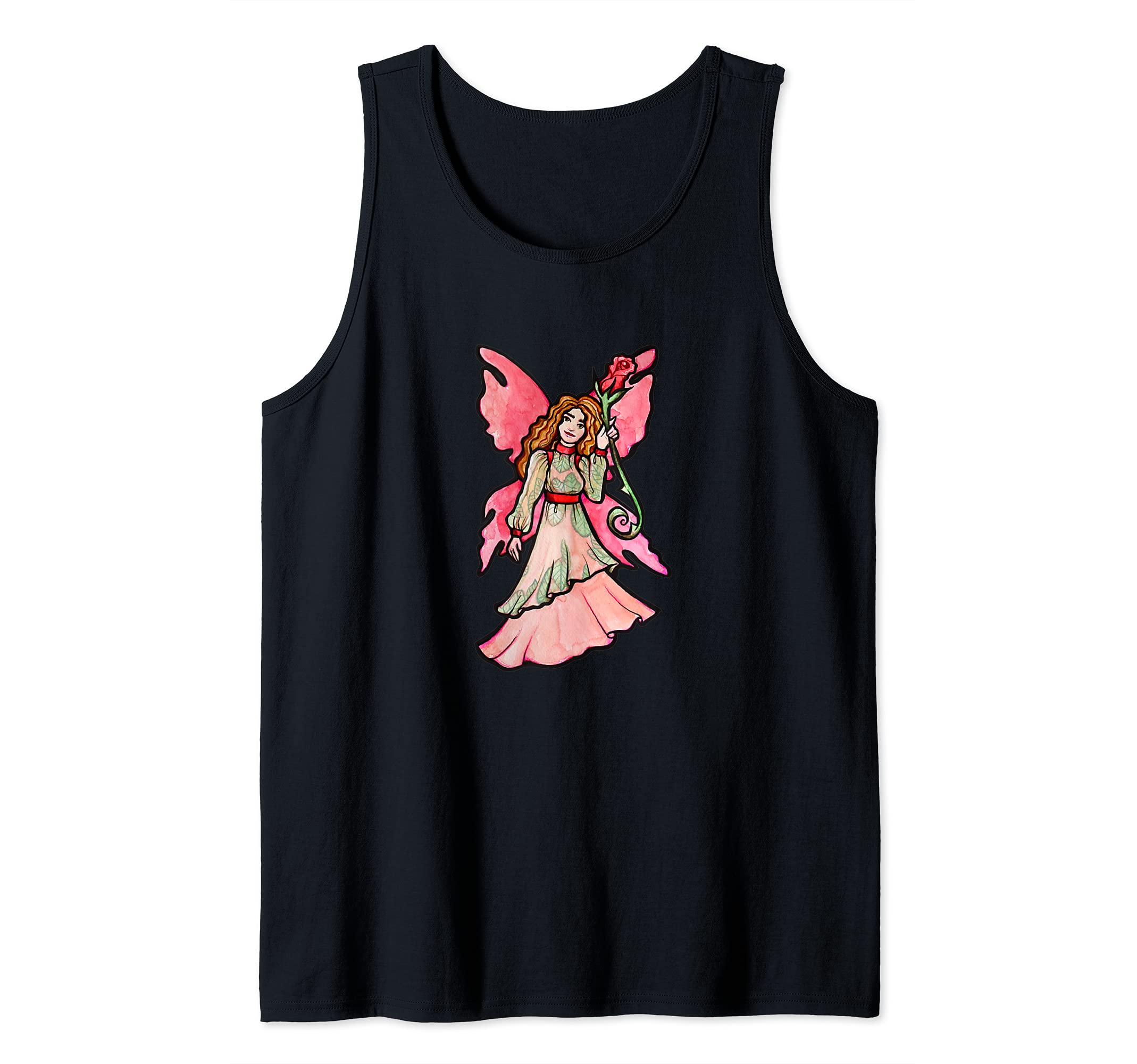 Cute Pink Fairy Garden Art Faerie Gardeners Tank Top