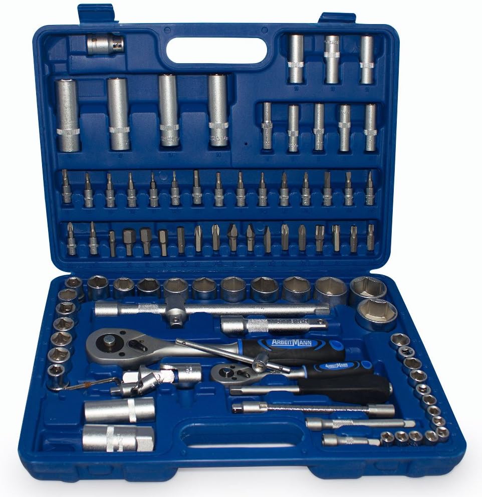 94 PCS 1/2" 1/4" Socket Set Screwdriver Bit Torx Ratchet Driver Case Tool Kit