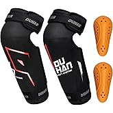 DUHAN Motorcycle Knee Pads for Men & Women, CE Level 2 Certified, 45-180° Flex & Adjustable Straps, Thermal Warm Fleece Lining for Motocross, Dirt Bike, Cold Weather Riding