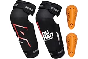 DUHAN Motorcycle Knee Pads for Men & Women, CE Level 2 Certified, 45-180° Flex & Adjustable Straps, Thermal Warm Fleece Lining for Motocross, Dirt Bike, Cold Weather Riding