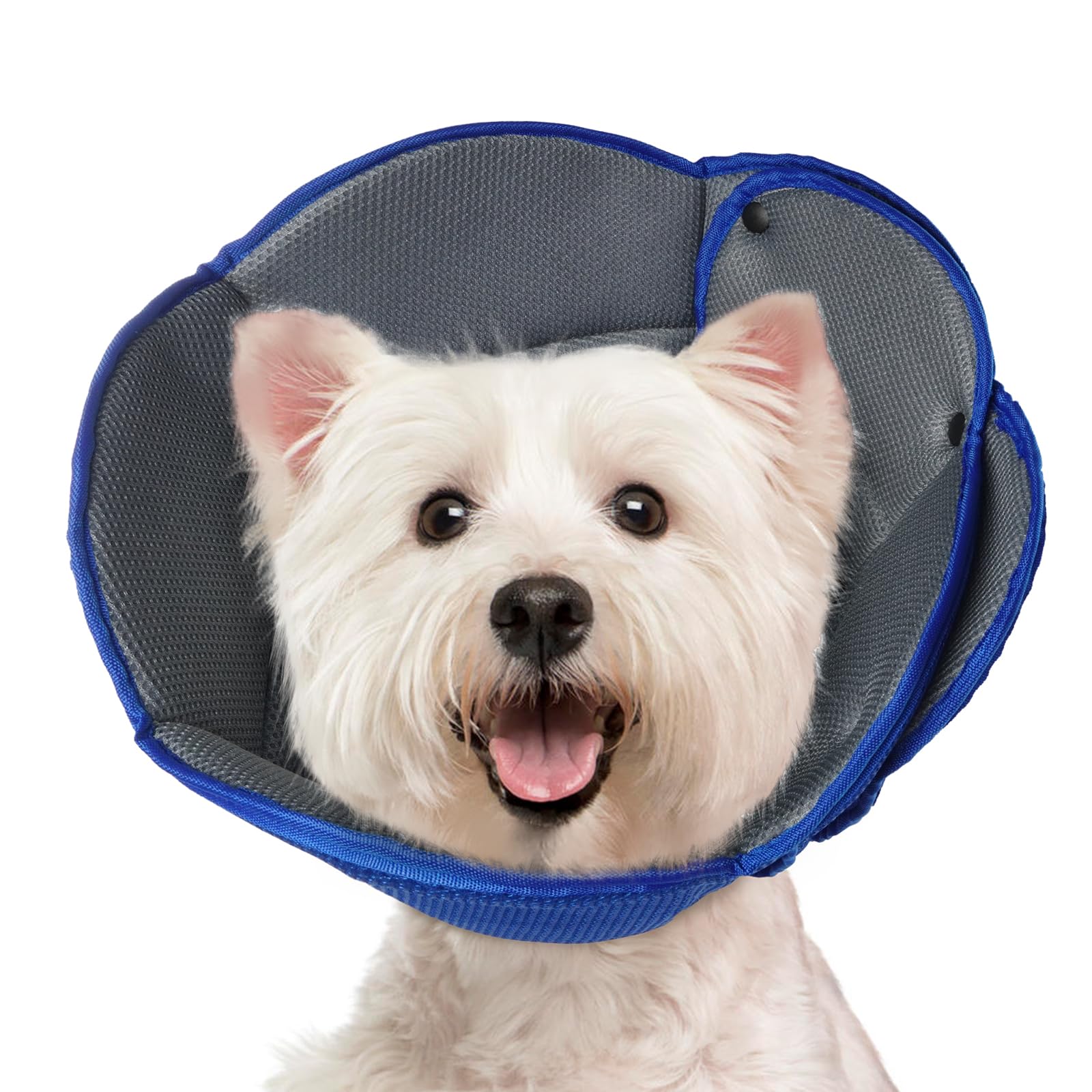 Hjyokuso Dog Cone Collar S, Soft Cones for Large Medium Small Dogs,Adjustable Dog Cone Alternative to Stop Licking, Comfy Elizabethan Collar for After Surgery Wound Healing & Hot Spots Blue — image 1