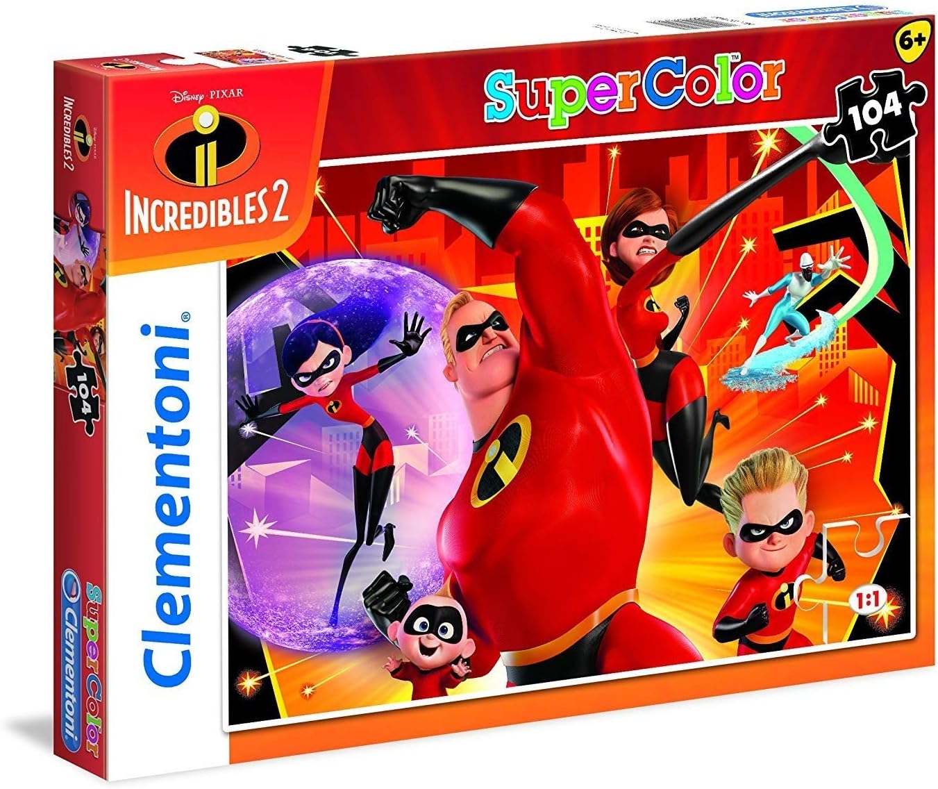 Clementoni 27106 Clementoni-27106-Supercolor-The Incredibles Pièces 27106-Supercolor 2-104 Pieces Puzzle, Multi-Coloured