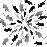 ROYHOO 36PCS Plastic Mini Fake Rat Plastic Mouse Toys Decorations Realistic Pranks Rats Simulated Big Small Mouse Mice Toys for April Fools Day Halloween Prank Party Supplies