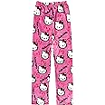BIUGNVW Anime Pajamas Pants Women Cartoon Family Christmas Pajama Pants Kawaii Flannel Pajama Pants Black and Pink