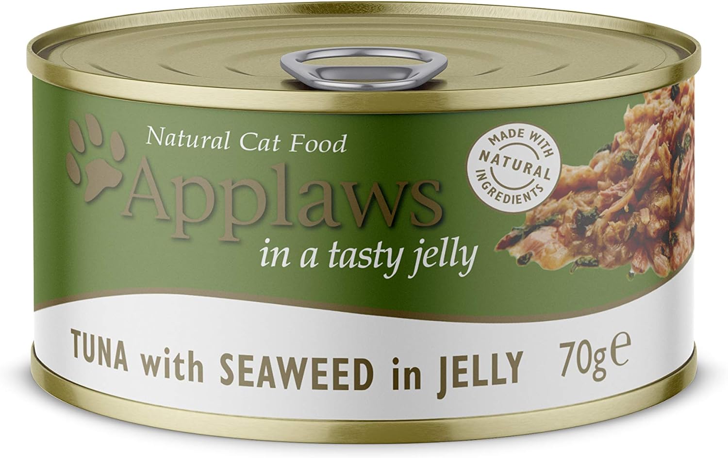 Applaws 100% Natural Wet Cat Food, Tuna Fillet with Seaweed in Tasty Jelly 70 g Tin (Pack of 24 x 70 g), Adult, 70 g (Pack of 24)