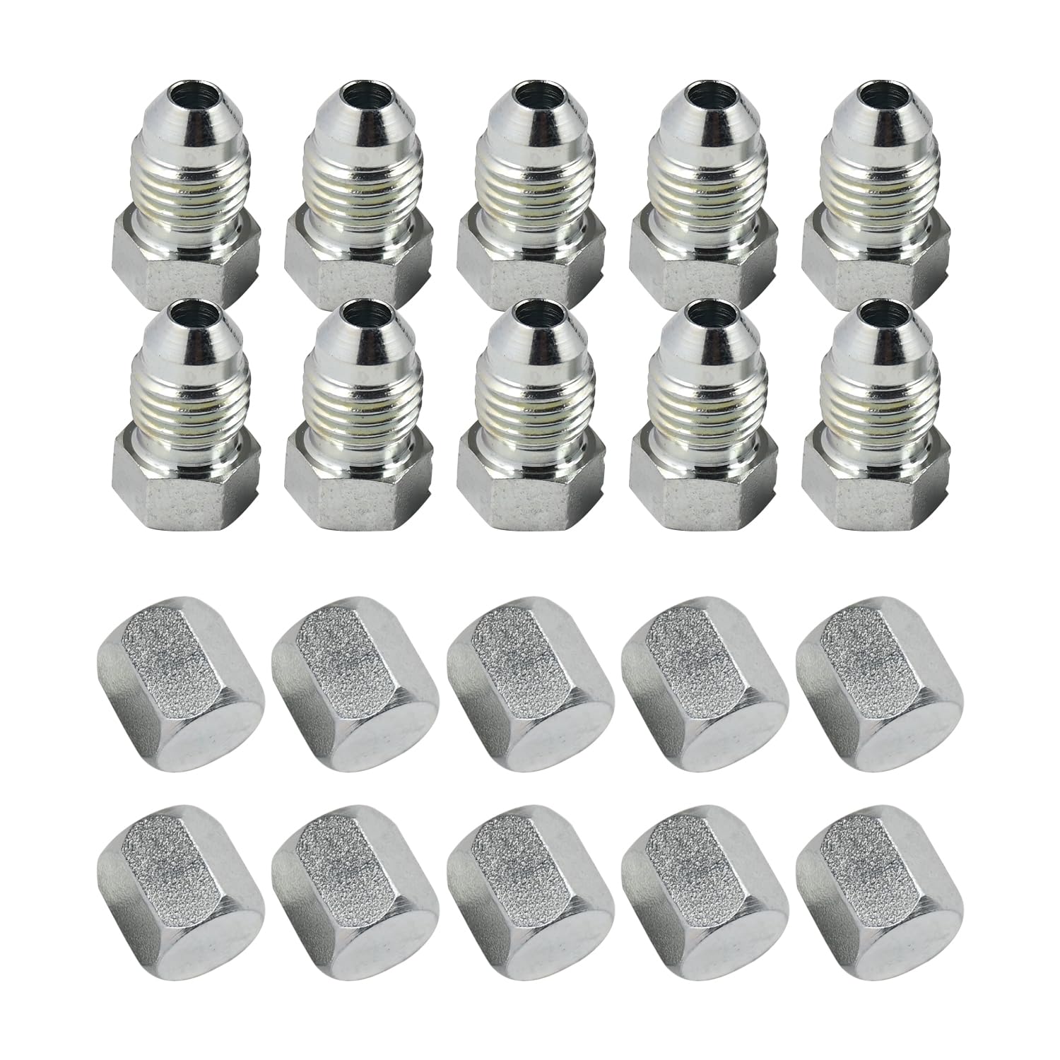 Photo 1 of Neeseelily 10PCS JIC-04 Cap and Plug Set 1/4" 0304-C-04 2408-04 Compatible with 7/16-20 Thread