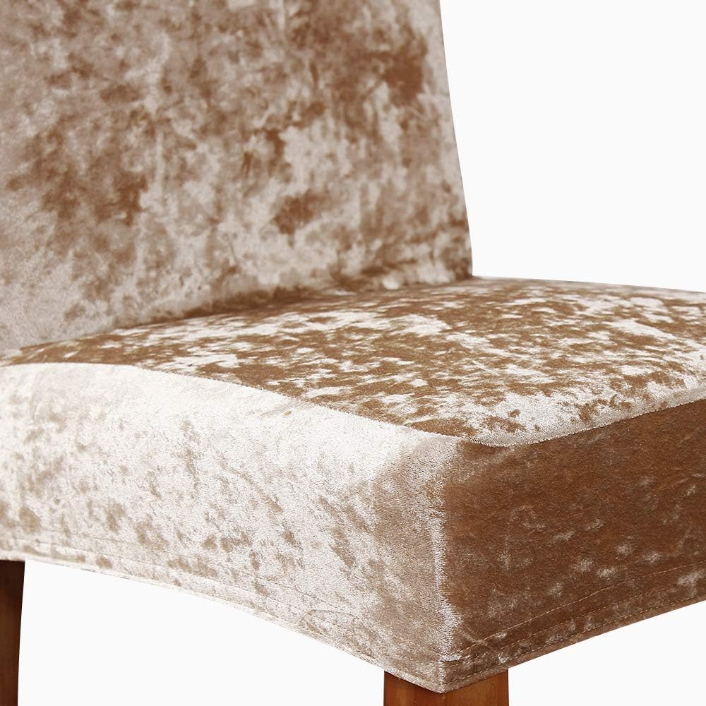 ele ELEOPTION Crushed Velvet Chair Covers Elastic Chair Covers Removable Velvet Chair Protector for Hotel Office - Image 5