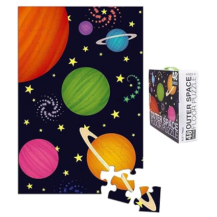 Floor Puzzles For Kids 48 Piece Giant Floor Puzzle Outer Space Jumbo Jigsaw Puzzles For Toddlers Preschool Toy Puzzles For Kids Ages 3 5 2 X 3