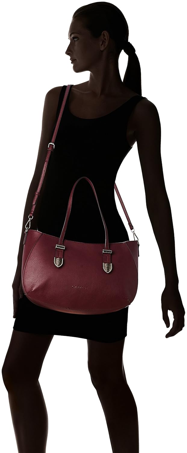 caprese women's satchel (burgundy)
