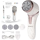 Electric Foot Callus Remover with Dander Vacuum, Rechargeable Waterproof 3 Roller & 2 Speeds Foot File,Professional Portable Pedicure Tool for Care of Dead Skin,Chapped,Callus,Cracks