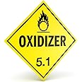 D.O.T. Labels - Hazard Class 5 DOT Oxidizer 5.1 Hazmat Labels 4" X 4" Square Stickers - 500 Adhesive Labels Per Roll, Made in The USA by Kenco (1)