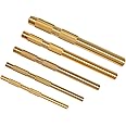 Brass Drift Punch Tool Set 5 Piece with 1/4 Inch, 3/8 Inch, 1/2 Inch, 5/8 Inch, 3/4 Inch Drift Punches