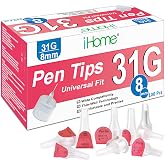 iHome Pen Tips 31G x 8mm Universal Fit, 100 Count Comfortable