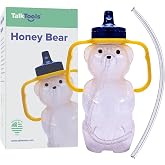 TalkTools Honey Bear Straw Cup with Handle, 7oz &ndash; Soft Straw Trainer for Babies &amp; Toddlers 4+ Months &ndash; Easy-Grip, Dishwasher Safe.