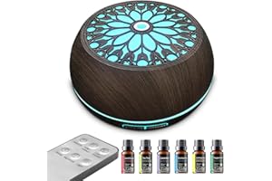 Essential Oils Diffuser for Home,Large Capacity 550ml Diffuser Oils,Mini Humidifier with LED Night Lights for Office Yoga Roo