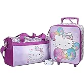 Bioworld Hello Kitty Starshine 3-Piece Youth Pilot Case Duffle Bag & Luggage Tag Carry On Luggage