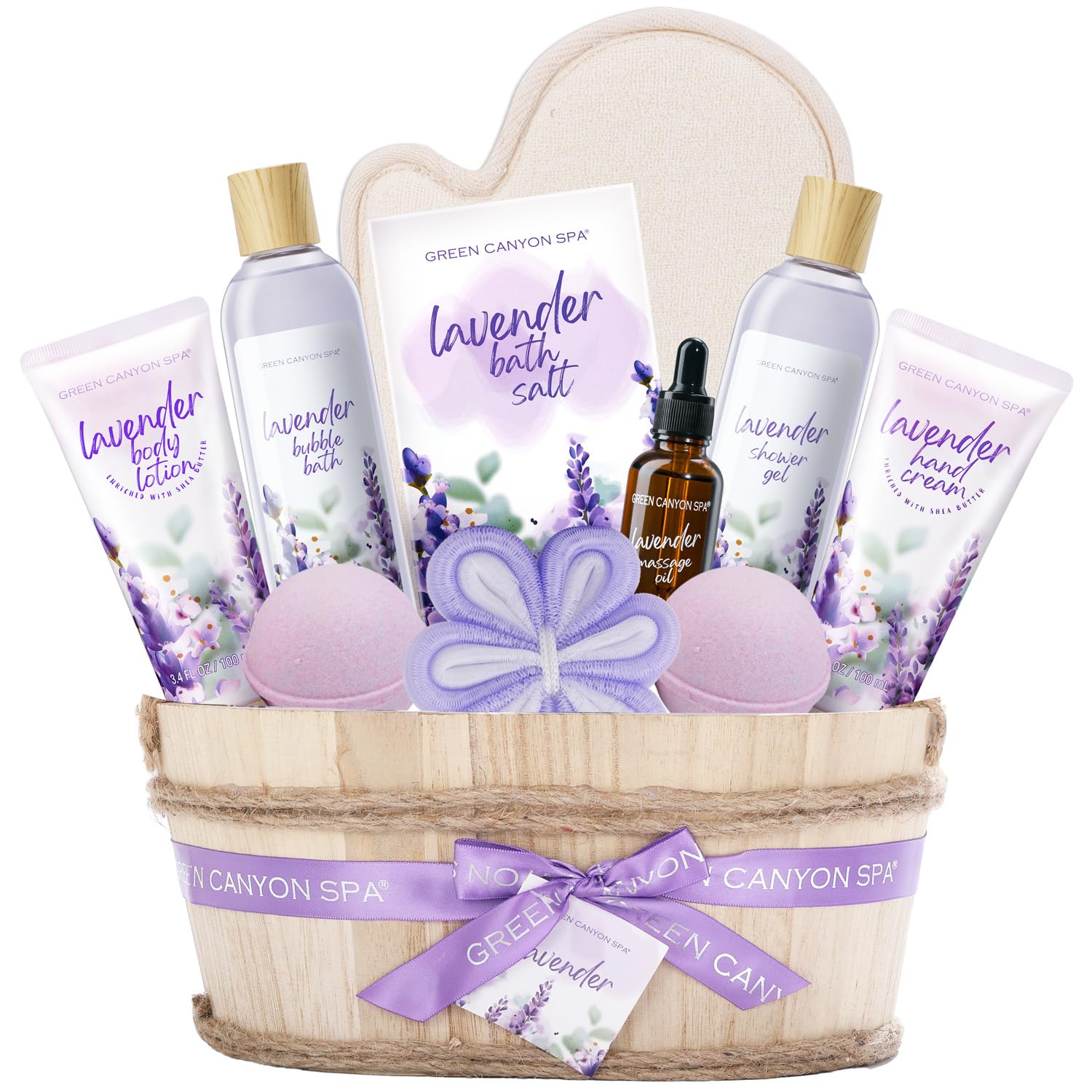 Spa Gift Baskets for Women - Lavender Bath Gift Sets- 11pcs with Bubble ...