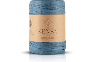 S SENSY Sensy Premium 438 Yards Raffia Paper, Paper Ribbon (Blue)