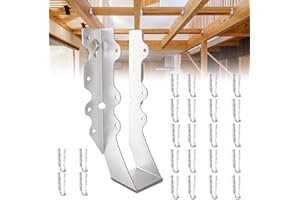 LEVENDOR 25 Pcs 2x8 Joist Hangers,20 Gauge Metal Face Mount Joist Hangers, Lu28 Joist Hangers Galvanized, Hurricane Ties for Rafter, Rafter Brackets 2x8 for Deck,Floor,Roof Overhang and Ceiling Joist