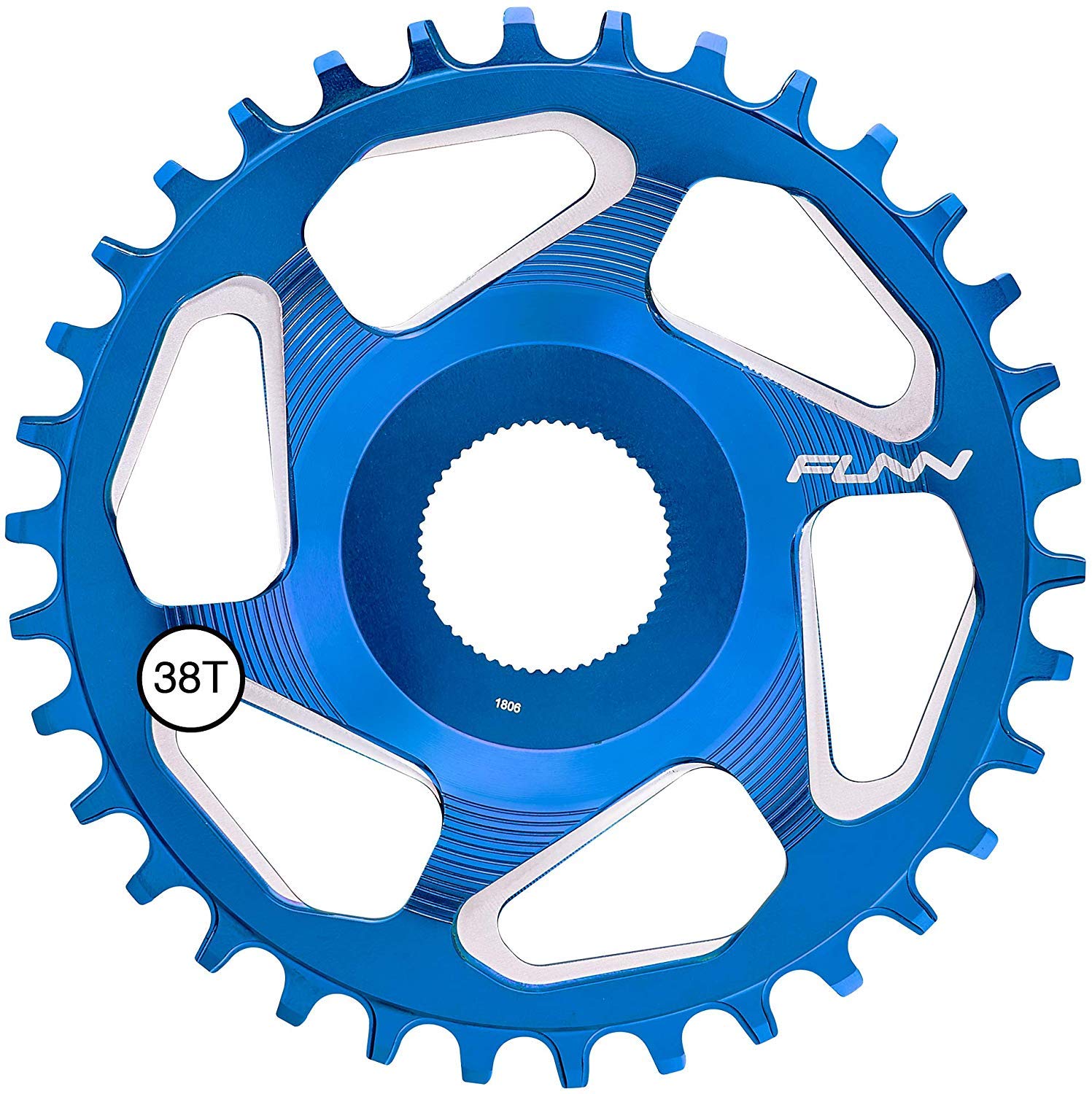 Funn Solo ES Narrow Wide Chain Ring for Shimano E-bike (38T, Blue)