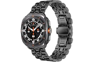 Mtozon Stainless Steel Bands Compatible with Samsung Galaxy Watch Ultra 47mm(2024), No Gap Metal Replacement Classic Wristband for Men