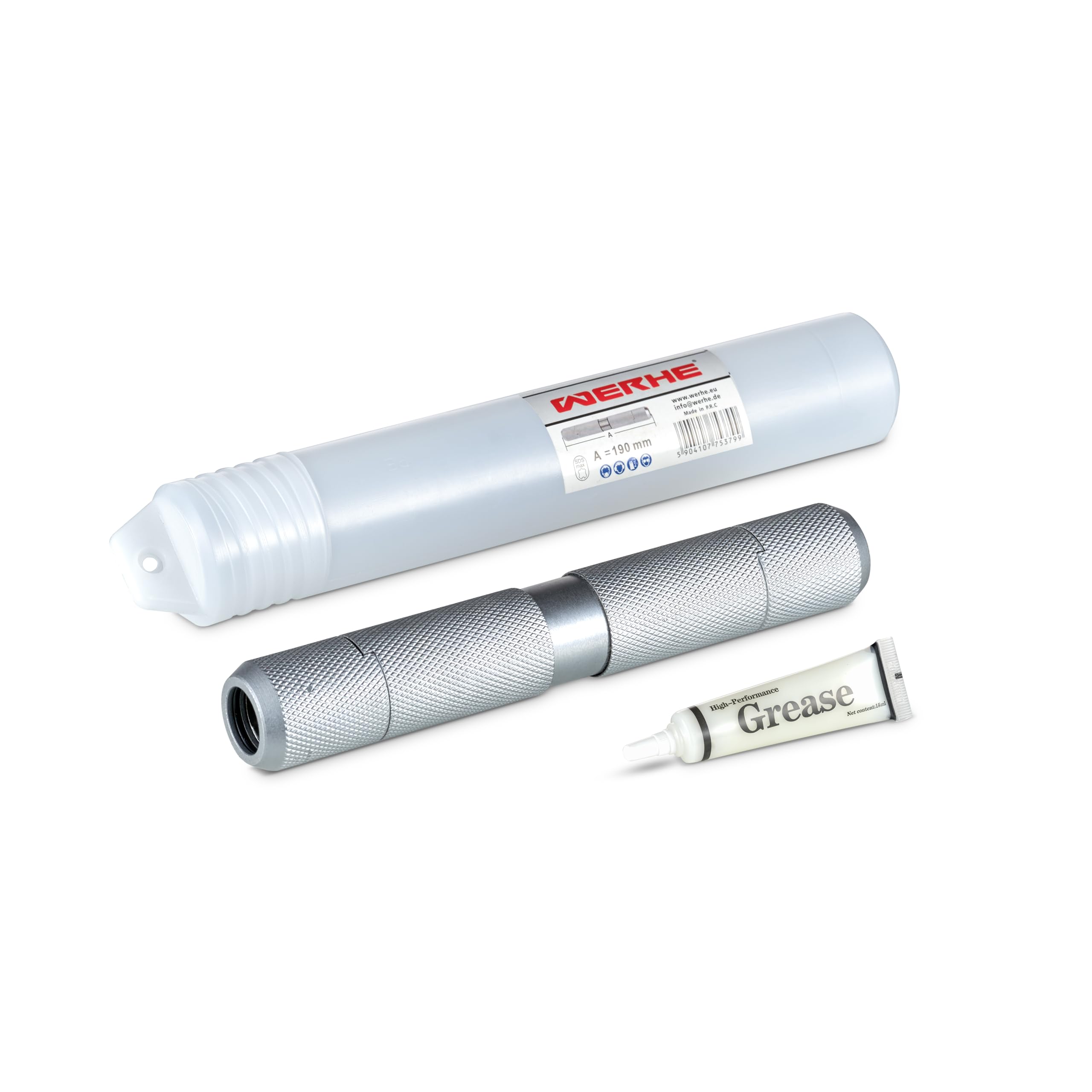 WERHE ® Adapter SDS Max to SDS Max Holder Connector - Robust and Stable, Made of Steel - Suitable for Drill Extensions, Rotary Hammers and Tools with SDS Max Holder