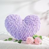 Ailive Heart Pillow 16”*14”– Purple Heart Shaped Plush Cushion, Lavender Valentine Gift Decorative Throw Pillow for Bed & Couch