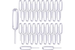 Teenitor Cupcake Pipettes, 60Pcs 4ml Alcohol Infuser Plastic Pipettes Dropper Squeeze Dropper Disposable Mini Flavor Liquor Infuser for Chocolate Strawberries Cupcakes