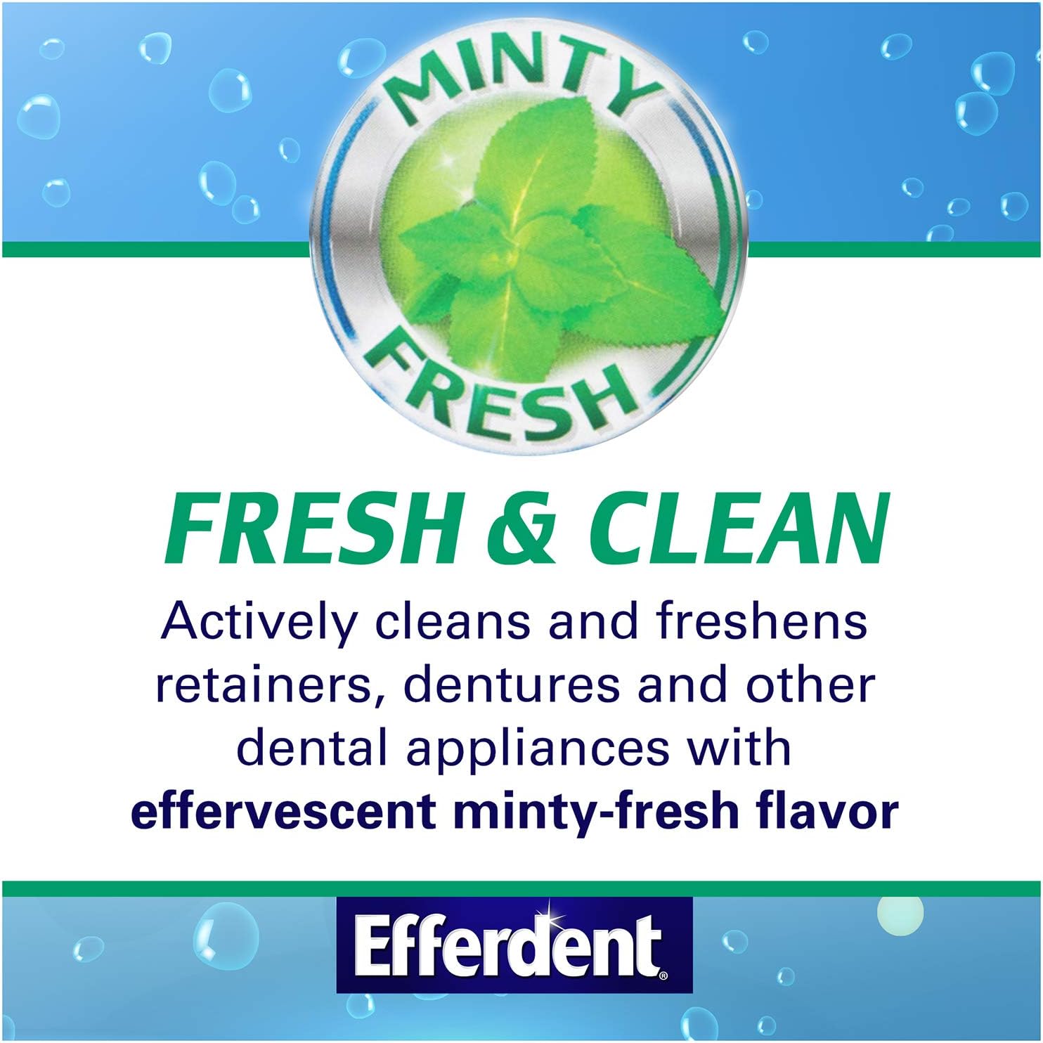 Efferdent Plus Mint Anti-Bacterial Denture Cleanser | 90 Tablets: Health & Personal Care